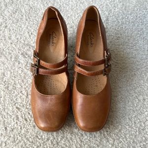 Clark’s Artisan Leather Heel Mary Janes